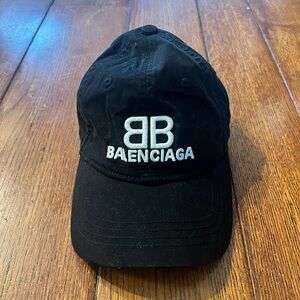 Balenciaga Black Cap with White BB Logo